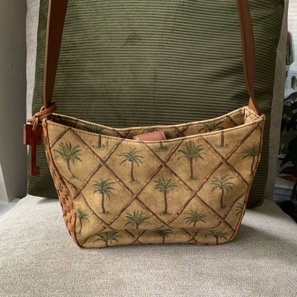 Fossil Palm Tree Shoulder Purse - Picture 1 of 13